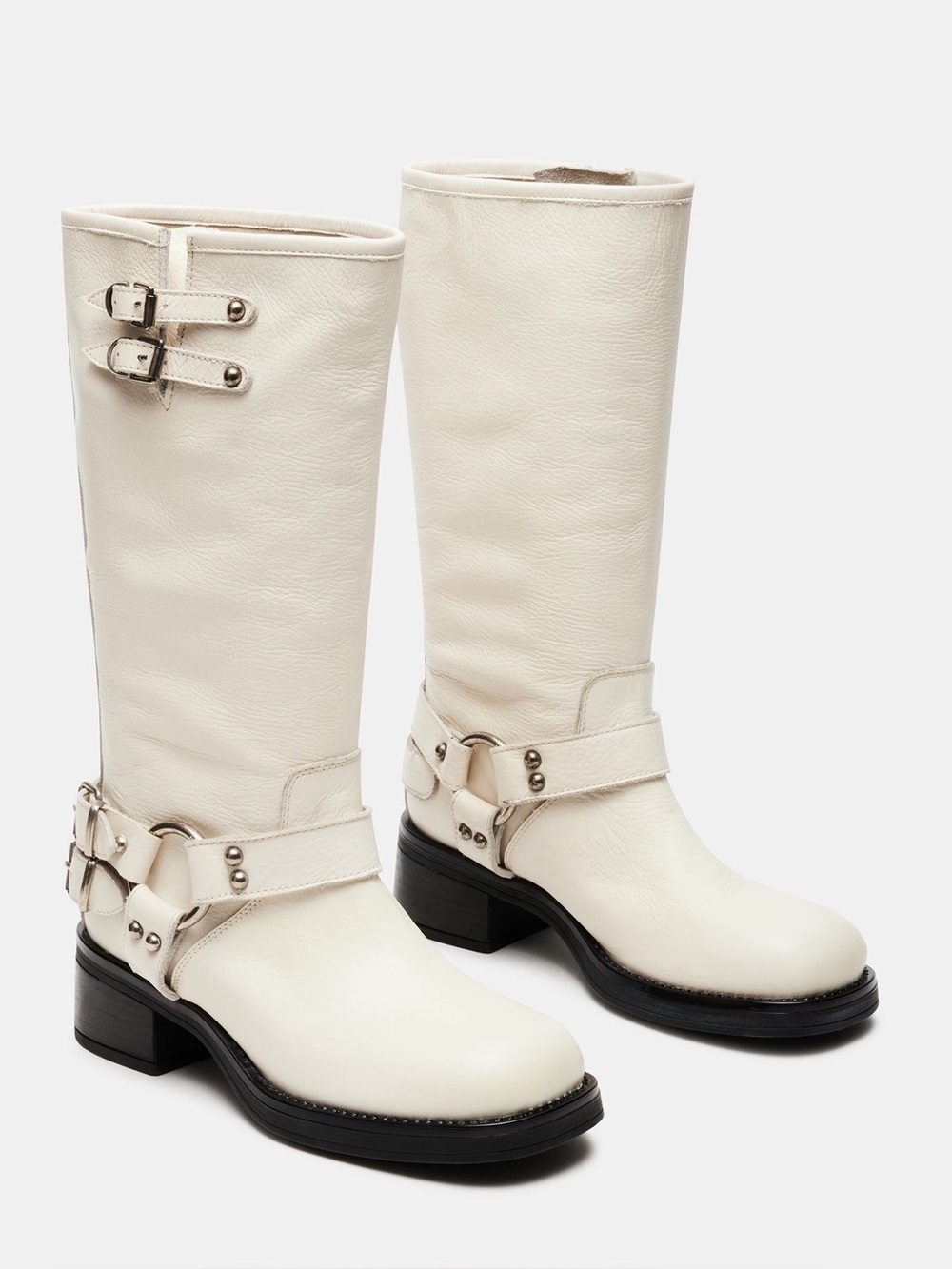 NEW Steve Madden Astor Natural Bone Leather Ankle Boots - 9